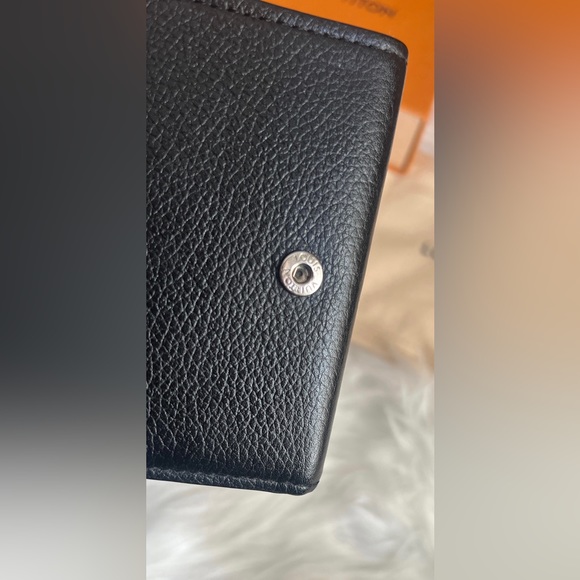 LOUIS VUITTON Portefeuille Lock Mini Wallet Taurillon Leather Black Noir M63921 - Picture 5 of 11